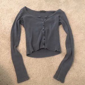 Navy blue button up long sleeve shirt from Brand Melville